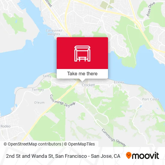 2nd St and Wanda St map