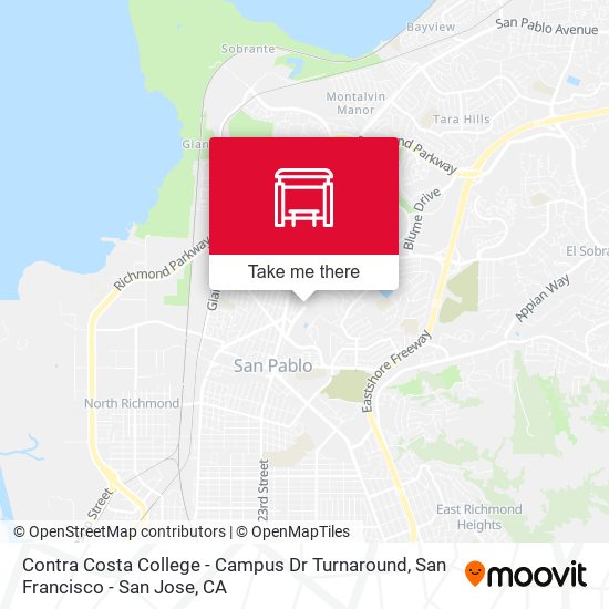 Mapa de Contra Costa College - Campus Dr Turnaround