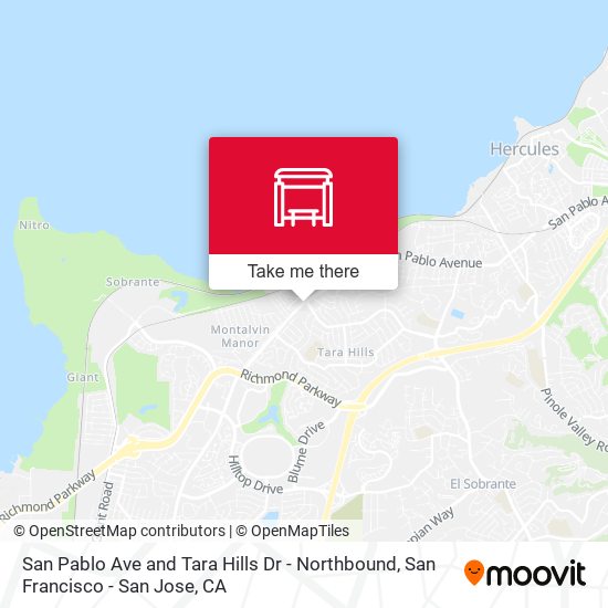 San Pablo Ave and Tara Hills Dr - Northbound map