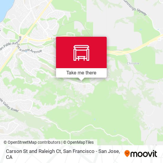 Carson St and Raleigh Ct map