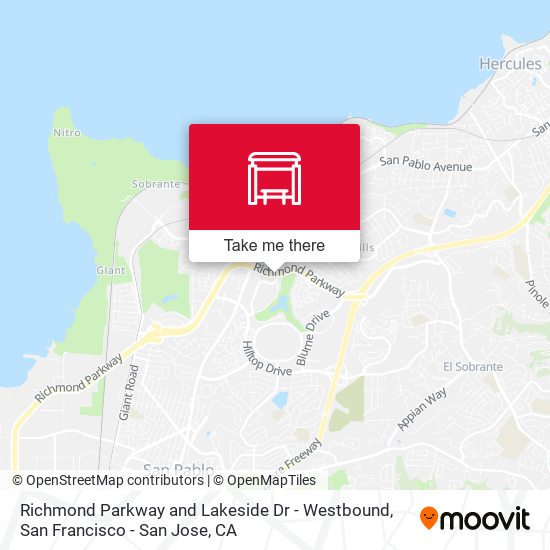 Richmond Parkway and Lakeside Dr - Westbound map