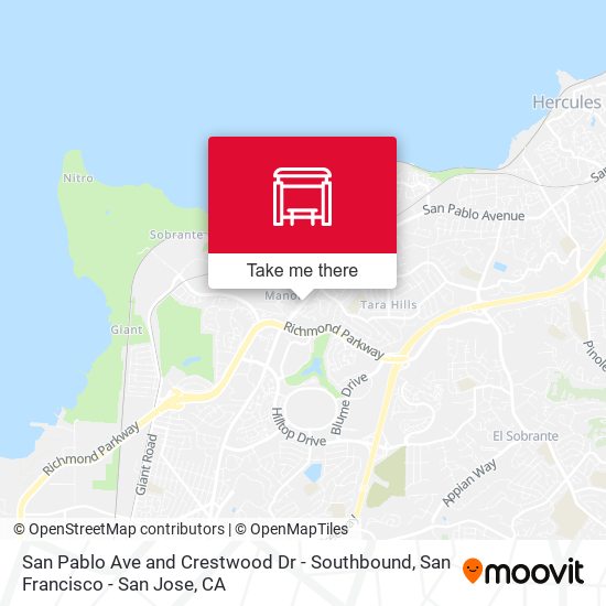 San Pablo Ave and Crestwood Dr - Southbound map