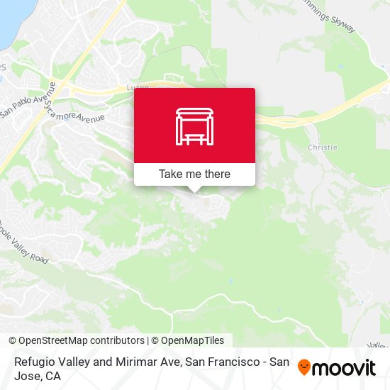 Refugio Valley and Mirimar Ave map