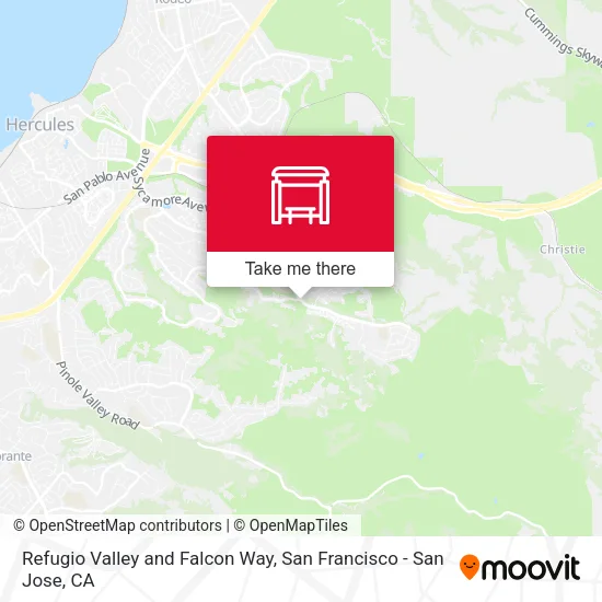 Refugio Valley and Falcon Way map