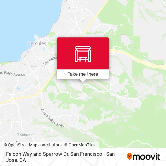 Falcon Way and Sparrow Dr map