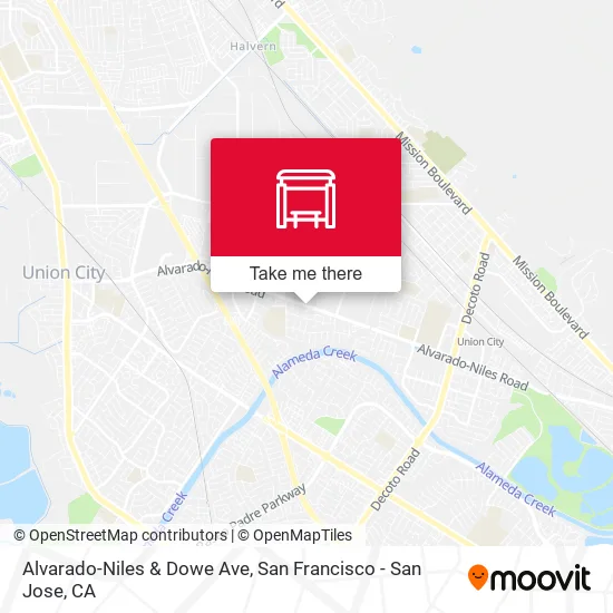 Alvarado-Niles & Dowe Ave map