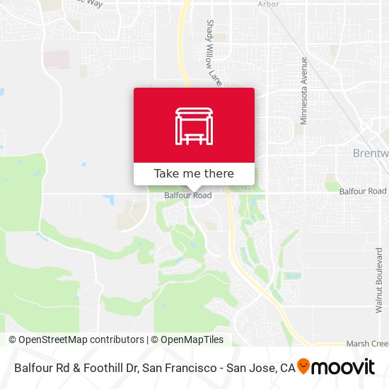 Balfour Rd & Foothill Dr map