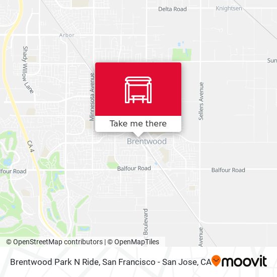 Brentwood Park N Ride map