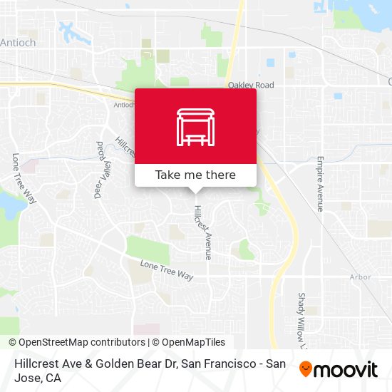 Hillcrest Ave & Golden Bear Dr map