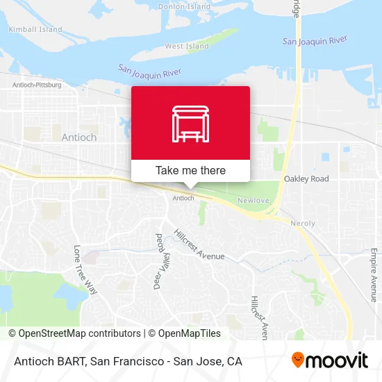 Antioch BART map