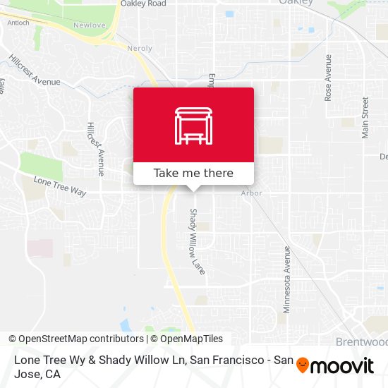 Lone Tree Wy & Shady Willow Ln map