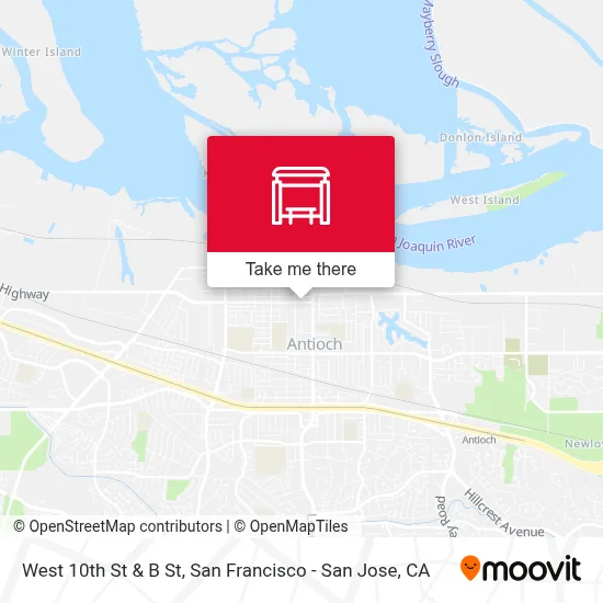 West 10th St & B St map