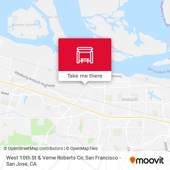 West 10th St & Verne Roberts Cir map