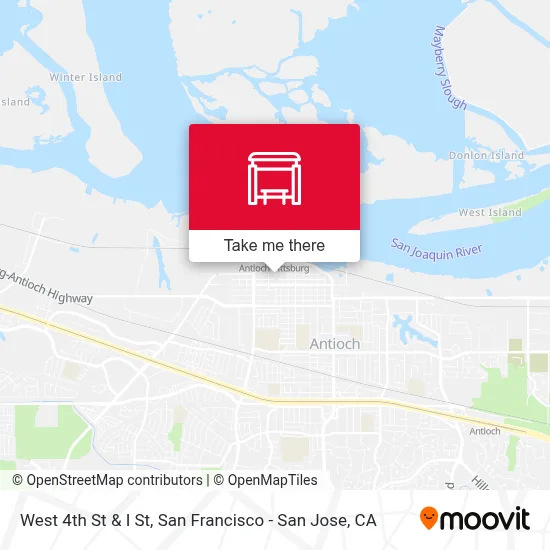 West 4th St & I St map