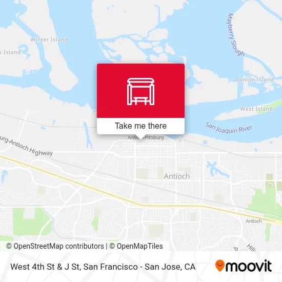 West 4th St & J St map