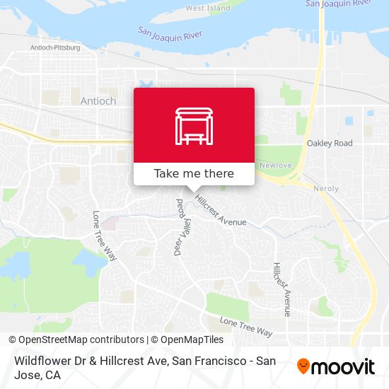 Mapa de Wildflower Dr & Hillcrest Ave