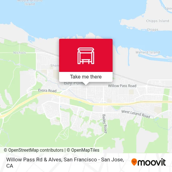Willow Pass Rd & Alves map