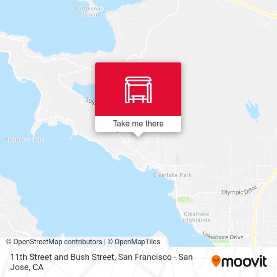 11th Street and Bush Street map