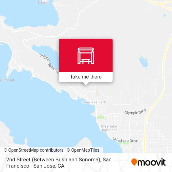 2nd Street (Between Bush and Sonoma) map