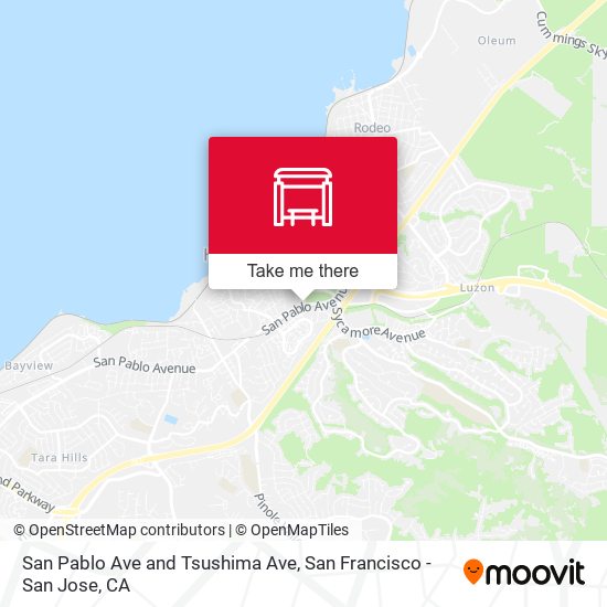 San Pablo Ave and Tsushima Ave map