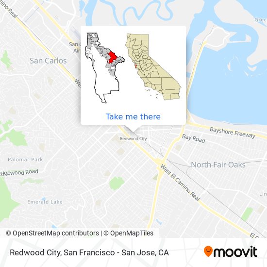 Mapa de Redwood City