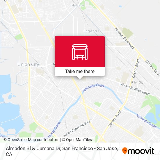 Almaden Bl & Cumana Dr map