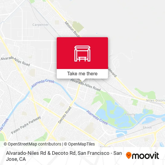 Alvarado-Niles Rd & Decoto Rd map