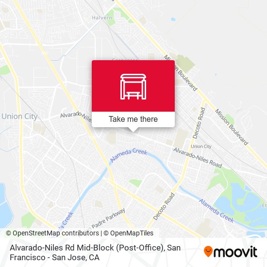 Alvarado-Niles Rd Mid-Block (Post-Office) map