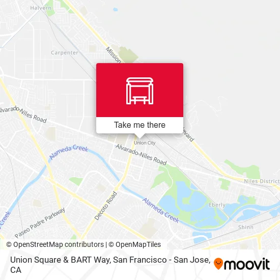 Union Square & BART Way map