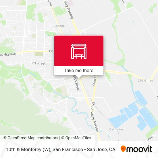 10th & Monterey (W) map
