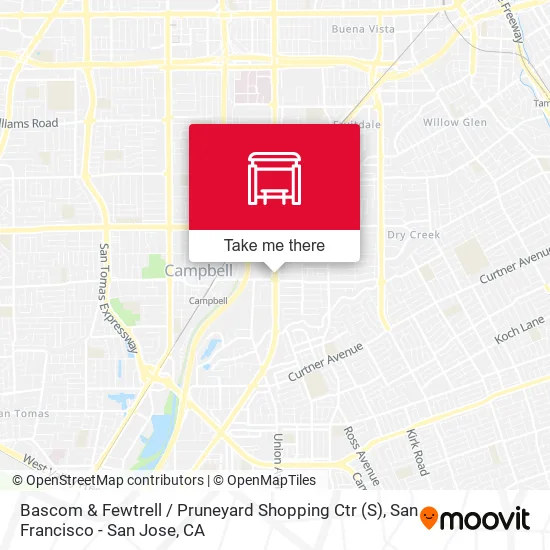 Bascom & Fewtrell / Pruneyard Shopping Ctr map