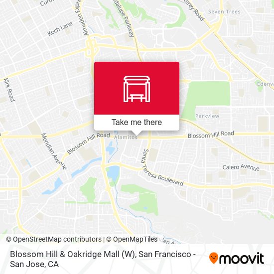 Blossom Hill & Oakridge Mall (W) map