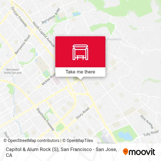 Capitol & Alum Rock (S) map