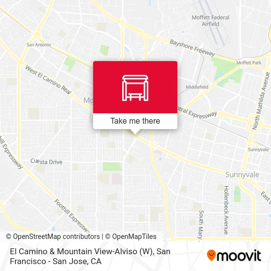 El Camino & Mountain View-Alviso (W) map