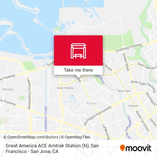 Mapa de Great America ACE Amtrak Station (N)