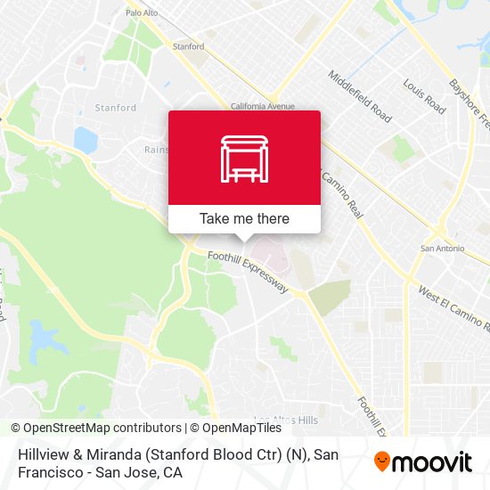 Hillview & Miranda (Stanford Blood Ctr) (N) map