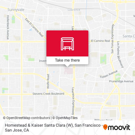 Homestead & Kaiser Santa Clara (W) map