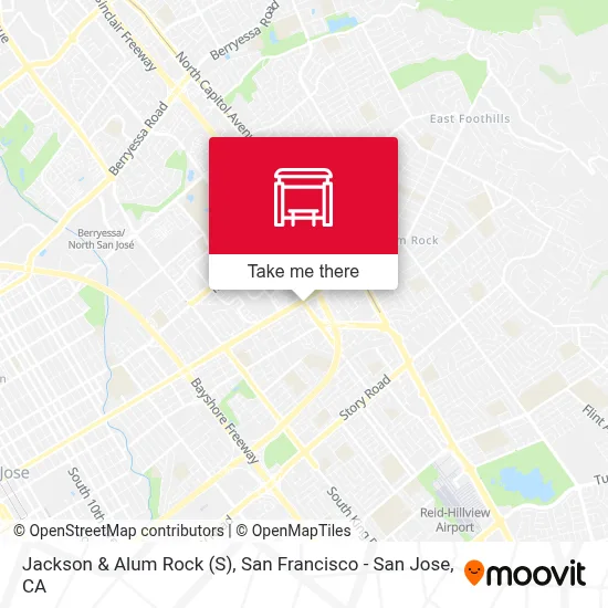 Jackson & Alum Rock (S) map