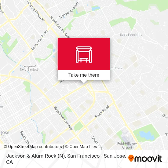 Jackson & Alum Rock (N) map