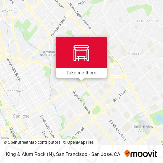 King & Alum Rock (N) map