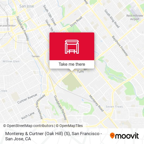 Monterey & Curtner (Oak Hill) (S) map