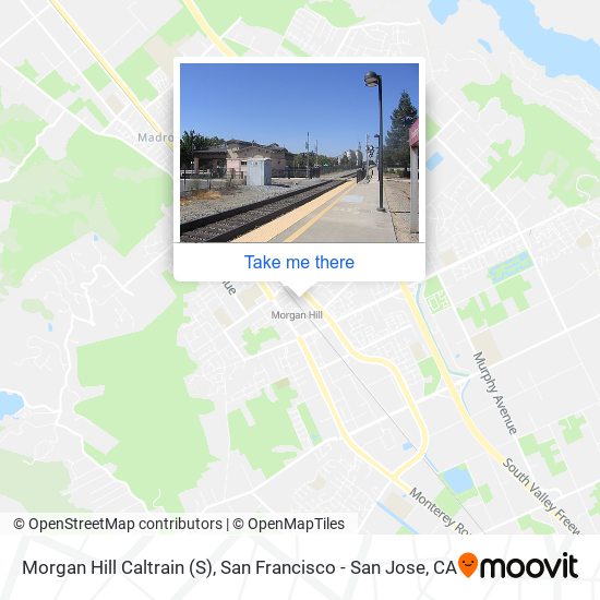 Morgan Hill Caltrain (S) map
