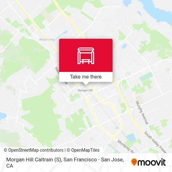 Mapa de Morgan Hill Caltrain (S)