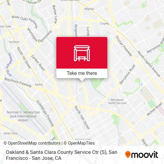 Oakland & Santa Clara County Service Ctr map