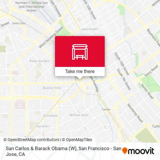 San Carlos & Barack Obama (W) map
