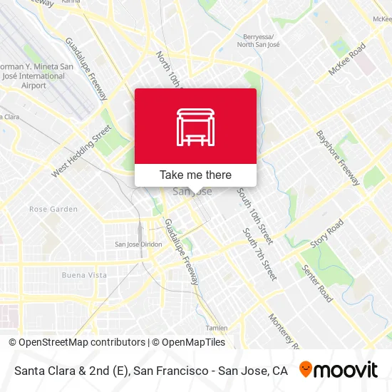 Santa Clara & 2nd (E) map