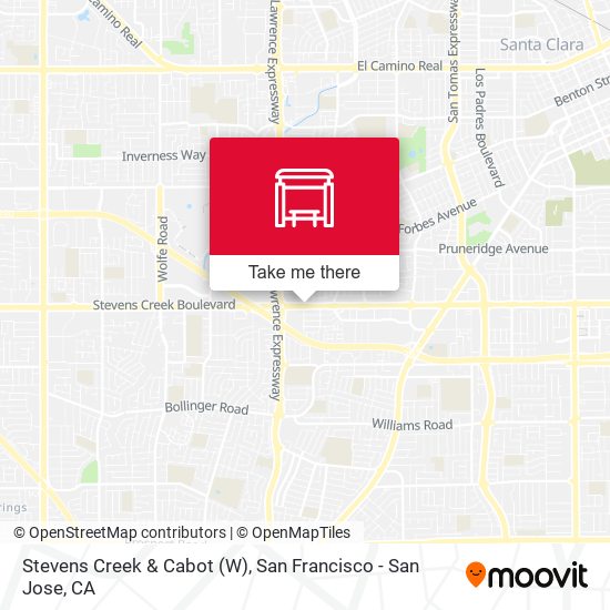 Stevens Creek & Cabot (W) map