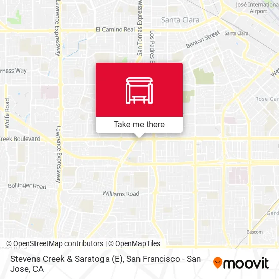 Stevens Creek & Saratoga (E) map