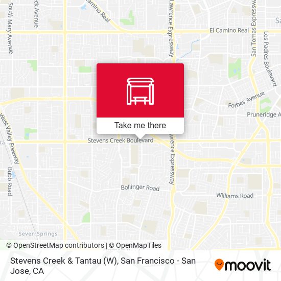 Stevens Creek & Tantau (W) map