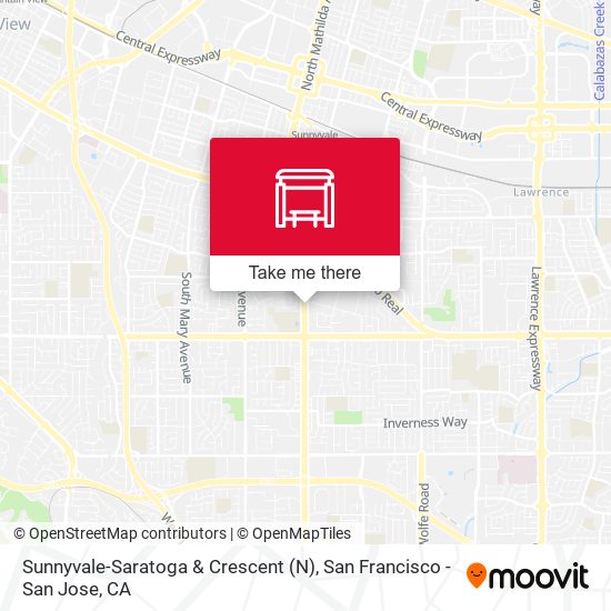 Sunnyvale-Saratoga & Crescent (N) map